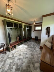 mudroom-brick-tile-new-drywall-built-in-lockers-olive-green
